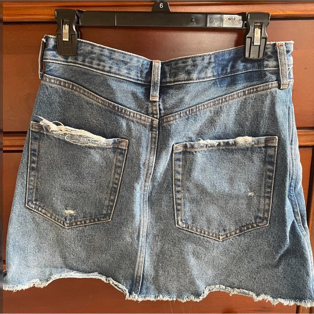 Abercrombie & Fitch Blue Denim Midi Skirt